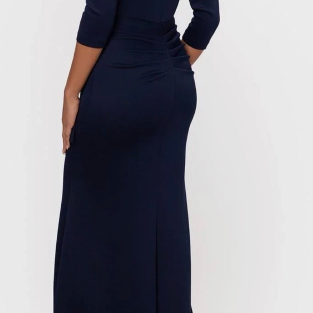 Xscape Navy Ruffled Maxi Dress - Picture 2 of 2